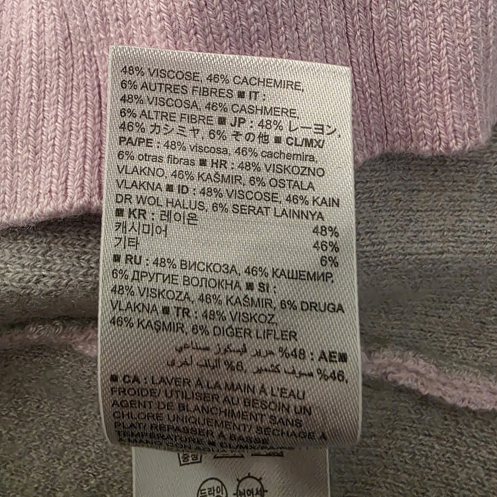 Banana Republic Hoodie Sweater S Pink Perfomance Cashmere Open Back Tie - Picture 8 of 8